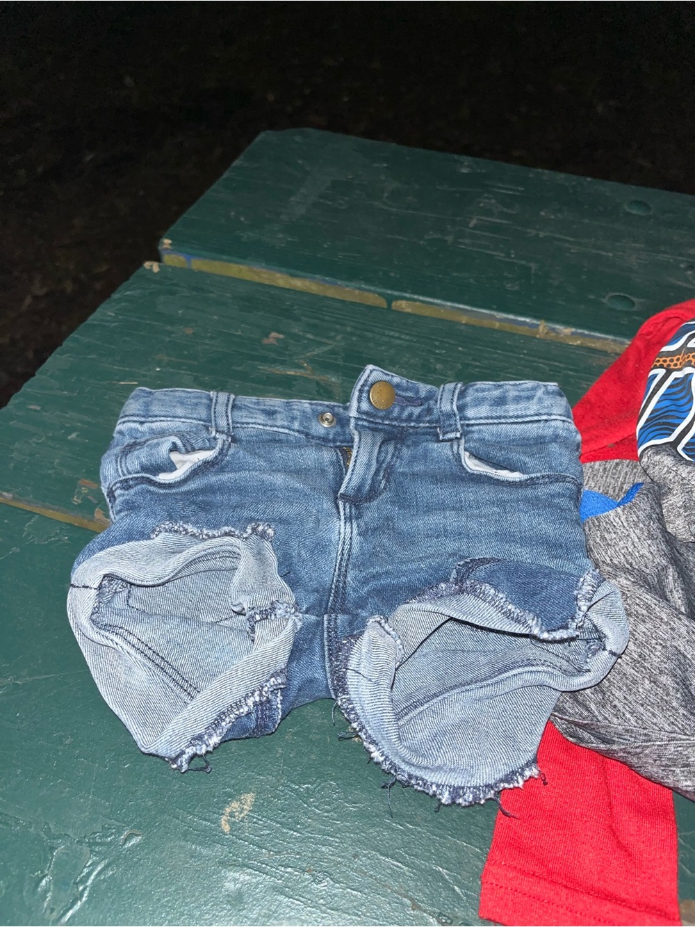 Old Navy Distressed Light Blue Denim Roll-Cuff Shorts